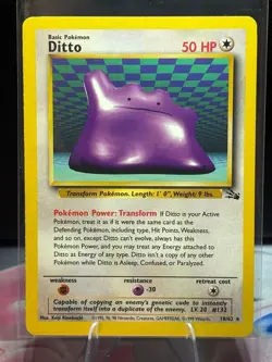 1999 Pokemon TCG WOTC Fossil Ditto Rare 18/62 - Image 1