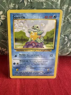 Squirtle 63/102 C TCG Unlimited Base Set Pokemon Card LP - Image 1