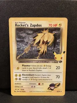 Rocket's Zapdos 15/132 NM Pokemon Sword & Shield 25th Celebrations Promo Card - Image 1