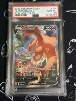 PSA 10 Charizard V 154/172 Alternate Alt Art SWSH Brilliant Stars Pokemon Card - Image 1
