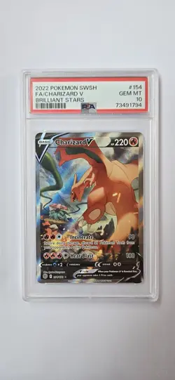 PSA 10 Graded Brilliant Stars 154/172 Charizard V Alt Art Pokemon Card - Image 1