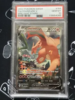 PSA 10 Charizard V 154/172 Alternate Alt Art SWSH Brilliant Stars Pokemon Card - Image 1