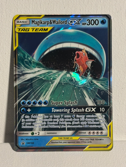 Magikarp & Wailord GX SM166 Ultra Rare Full Art Holo NM - Pokemon TCG Sun & Moon - Image 1