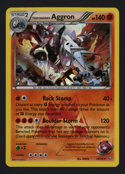 Team Magma's Aggron 14/34 Double Crisis Holo Rare Pokemon TCG - Image 1