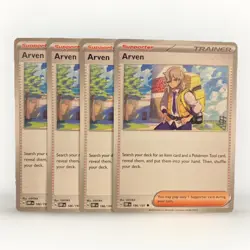 4x Arven 186/197- Obsidian Flames Pokemon TCG - Trainer Playset - Image 1