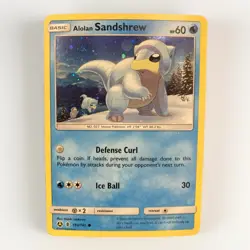2018 Alolan Sandshrew Cosmos Holo Pokemon TCG S & M Guardians Rising 19a/145 - Image 1