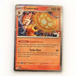 Pokemon TCG Prize Pack Series Eight 28/132 Cinderace HOLO RARE - Image 1