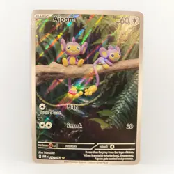Pokemon TCG Aipom 211/182 SV04: Paradox Rift Illustration Rare Full Art Holo NM - Image 1