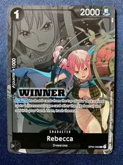Rebecca WINNER Pack 2025 Vol. 2 OP04-092 One Piece Promotion Cards Foil NM Promo - Image 1