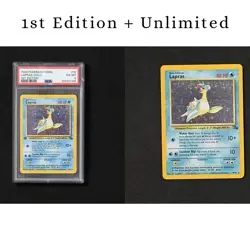 1999 Pokemon Fossil Lapras 10/62 1st Edition Holo Graded PSA 6 & Unlimited! - Image 1