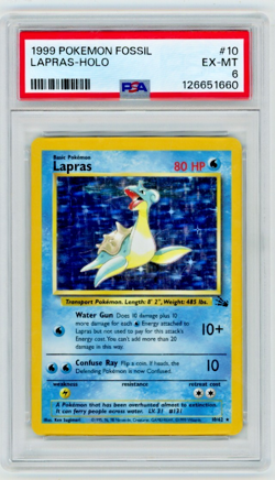 1999 Pokemon Fossil Lapras 10/62 Holo PSA 6 - Image 1