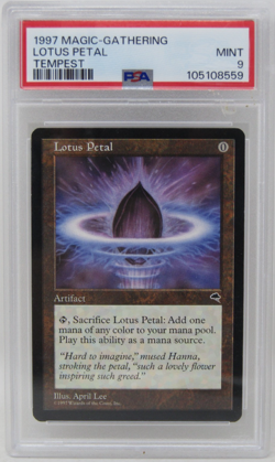 Magic the Gathering 1997 Tempest Lotus Petal Mint PSA 9 - Image 1