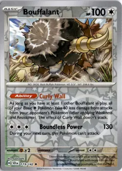 Bouffalant Reverse Holo SV07: Stellar Crown 119/142 Pokemon Card TCG - Image 1