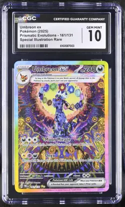 Pokemon TCG Prismatic Evolutions SIR Umbreon Ex #161 CGC 10 GEM MINT Sunbreon - Image 1