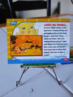Pokemon Looks Like Trouble... Topps Pikachu's Vacation 44 Blue Label NM Vintage - Image 2