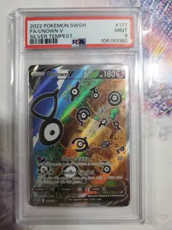 2022 Pokemon Silver Tempest Unown V Alternate Art #177/195 PSA 9 MINT - Image 1