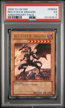 2008 YU-GI-OH! ANV PACK #EN002 RED-EYES B. DRAGON PSA 5 - Image 1