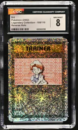 CGC 8 Bill 2002 Legendary Collection 108/110 Reverse Holo Pokemon Card - Image 1
