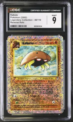 CGC 9 MINT Kabuto 2002 Legendary Collection 48/110 Reverse Holo Pokemon Card - Image 1