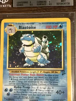 Pokemon 1999 Blastoise #2 Holo Base Set Unlimited BGS 9 MINT! Swirls - Image 2