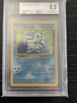 Pokemon Blastoise Base Set Unlimited Holo Rare 002/102 BGS 8.5 - Image 1
