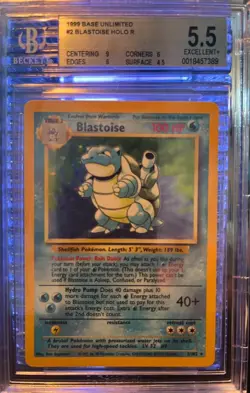 Blastoise #2/102 BGS 5.5 - 1999 Pokemon Base Set Unlimited Holo - Image 1