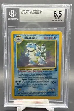 2000 Pokemon Base 2 Unlimited #2 Blastoise HOLO BGS 6.5 EX-MT+ - Image 1