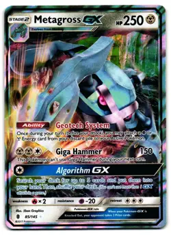 Metagross GX 85/145 - Guardians Rising Rare GX Pokemon TCG Holo - M/LP Card - Image 1