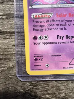 Pokemon Card 2013 ESPEON BW92 Rare Holo Black Star Promo Black & White NM Swirl - Image 3