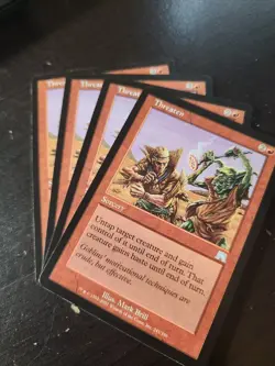 4XThreaten *PLAYSET* Magic MtG x4 Onslaught NM m15 - Image 1