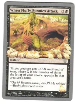 Magic_the_gathering Unhinged When Fluffy Bunnies Attack #67 2004,MTG,LP Common - Image 1