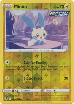 LP Pokemon Minun - 090/264 - Common - Reverse Holo Lightly Played Fusion Strike - Image 1