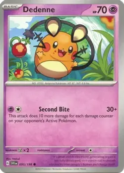 Pokemon Dedenne - 095/198 - Common - Reverse Holo NM-Mint Scarlet & Violet Base - Image 1