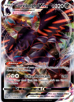 Pokemon TCG Corviknight VMAX 110/163 Battle Styles Holo Rare Near Mint - Image 1