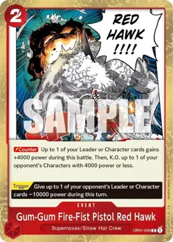 Gum-Gum Fire-Fist Pistol Red Hawk - Romance Dawn (OP01) One Piece TCG English - Image 1