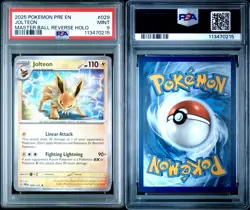 2025 POKEMON PRE EN-PRISMATIC EVOLUTIONS MASTER BALL REVERSE HOLO JOLTEON PSA 9 - Image 3