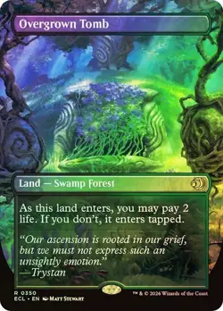 MTG FOIL- 350 OVERGROWN TOMB - BORDERLESS FOIL Lorwyn Eclipsed Pack Fresh - Image 1