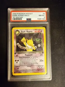 1st Edition Team Rocket DARK HYPNO Pokemon TCG 26/82 - PSA 8 - Image 1