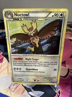Pokemon TCG Cards Noctowl HGSS06 Black Star Promo Holo Played - Image 1
