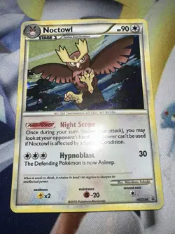 Pokemon TCG Cards Noctowl HGSS06 Black Star Promo Holo Played - Image 3
