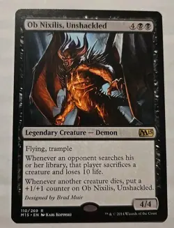 2015 Wizard Coast Magic The Gathering Base Set Ob Nixilis Unshackled 110 Card - Image 1