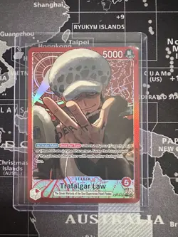 One Piece TCG OP14-001 Trafalgar Law Leader Alt Art AA Card Game CCG English - Image 1