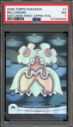 Pokemon Topps Bellossom Movie 2000 First Appearance Foil #3 PSA 7 - Image 1