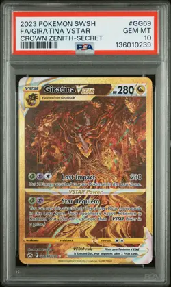 2023 POKEMON SWORD & SHIELD CROWN ZENITH SECRET FULL ART/GIRATINA VSTAR PSA 10 - Image 1