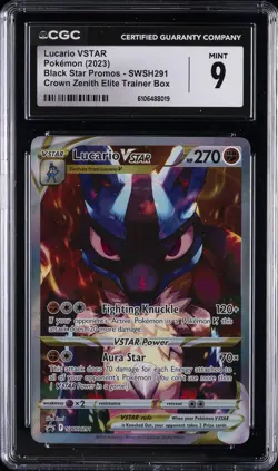 2023 POKEMON BLACK STAR PROMOS #SWSH291 LUCARIO VSTAR CGC 9 - Image 1
