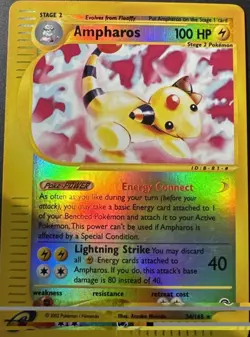 Pokemon TCG Ampharos 34/165 Rare Reverse Holo Expedition Base Set - Image 1