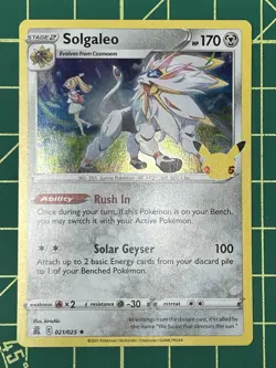 Solgaleo 021/025 Pokemon TCG Celebrations 25th Anniversary NM - Image 1