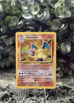 Pokemon Base Set Charizard (4/102) Holo Unlimited (LP) Original Vintage 1999 - Image 1