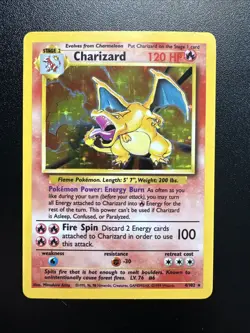 Original 1999 Pokemon Charizard Holo Base Set 4/102 Near Mint Nm - Image 1