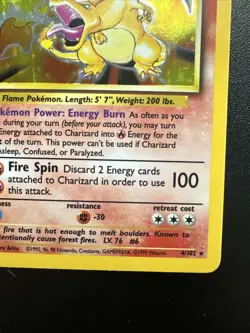 Original 1999 Pokemon Charizard Holo Base Set 4/102 Near Mint Nm - Image 5